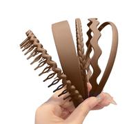 Fascia per capelli con denti - Fasce flessibili per il controllo dei capelli | Set di 5 fasce per denti antiscivolo per ragazze adolescenti che lavano vestiti, trucchi, esercizi, yoga, da indossare og