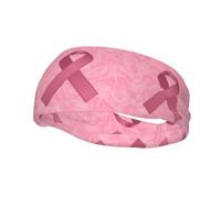 Fascia per capelli con farfalla e nastro rosa per la sensibilizzazione sul cancro al seno, fascia antisudore, fascia sportiva, fascia elastica per la corsa, fascia per capelli da yoga per uomo e do