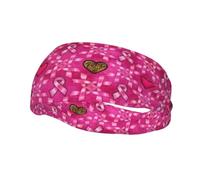 Fascia per capelli con farfalla e nastro rosa per la sensibilizzazione sul cancro al seno, fascia antisudore, fascia sportiva, fascia elastica per la corsa, fascia per capelli da yoga per uomo e do