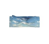 Fascia per capelli con fiocco blu e nuvole bianche, morbida ed elastica per neonati e neonati, graziosa fascia con fiocco per feste e regali