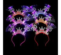 Fascia per capelli con fiocco di Capodanno Light Up Stage 2025 Copricapo Arco Festa di Natale Puntelli Nuovo Anno Presente Fascia Illuminare Accessori Per Capelli Per Le Donne