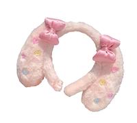 Fascia per capelli con fiocco di cristallo scintillante con orecchio di peluche per donne e ragazze, accessori fotografici quotidiani, accessori per capelli anime per bambini e ragazze