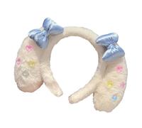 Fascia per capelli con fiocco di cristallo scintillante con orecchio di peluche per donne e ragazze, accessori fotografici quotidiani, accessori per capelli anime per bambini e ragazze