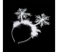 Fascia per Capelli con Fiocco di Neve di Natale NICENEEDED, Boppers per La Testa di Natale, Cerchietto per Capelli Bianco Copricapo Accessori per Capelli Natalizi Decorazione