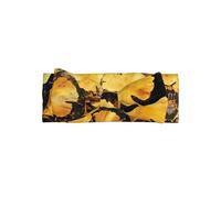 Fascia per capelli con fiocco dorato con foglie di ginkgo, accessorio per capelli con fiocco per bambini, adatto per neonati, neonati e uso quotidiano