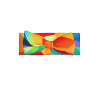 Fascia per capelli con fiocco geometrico arcobaleno, un accessorio per capelli per neonati e neonati, adatta per bambini da 0 a 6 mesi