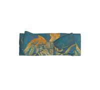 Fascia per capelli con fiocco per bambini, con stampa polpo dorata, delicata e sensibile, per neonati, in nylon elastico