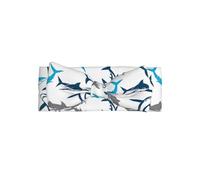 Fascia per capelli con fiocco per neonati e neonati, con stampa di squali in stile cartone animato, con luna piena, idea regalo