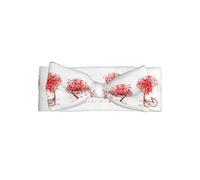 Fascia per capelli con fiocco stampato per festa della mamma, San Valentino, romantica, con albero e bici, una fascia turbante alla moda con elasticità, adatta per neonati e neonati