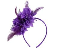 Fascia per capelli con fiore piumato, stile anni '900, per carnevale, feste, decorazione per capelli antica, con fascia morbida, per festival musicali, festival musicali