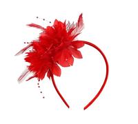 Fascia per capelli con fiore piumato, stile anni '900, per carnevale, feste, decorazione per capelli antica, con fascia morbida, per festival musicali, festival musicali