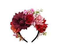 Fascia per capelli con fiori artificiali con composizione floreale, D | Arrangiamento floreale completo su tutta la fascia, accento per capelli in un unico pezzo, styling definito per feste e balli