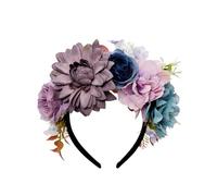 Fascia per capelli con fiori artificiali con composizione floreale, E | Arrangiamento floreale completo su tutta la fascia, accento per capelli in un unico pezzo, styling definito per feste e balli