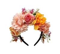 Fascia per capelli con fiori artificiali con composizione floreale, G | Arrangiamento floreale completo su tutta la fascia, accento per capelli in un unico pezzo, styling definito per feste e balli