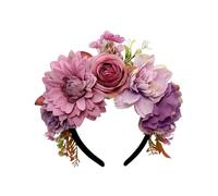 Fascia per capelli con fiori artificiali con composizione floreale, H | Arrangiamento floreale completo su tutta la fascia, accento per capelli in un unico pezzo, styling definito per feste e balli