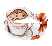 Fascia per capelli con foglie di zucca e torta del Ringraziamento, morbida e larga, per donne e ragazze, fascia elastica con nodo, fascia per capelli sportiva alla moda per allenamento, yoga, palestra