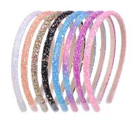 Fascia per capelli con glitter per ragazze e donne, 8 pezzi, con paillette, scintillante, sottile, fascia per capelli arcobaleno, per bambini e bambini, con paillette, accessorio per capelli