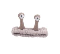 Fascia per capelli con lumaca con occhi grandi, per lavare il viso, graziosa fascia elastica per capelli, in morbido pile di corallo, per donne e ragazze (kaki)