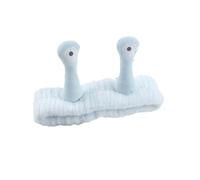 Fascia per capelli con lumaca con occhi grandi, per lavare il viso, graziosa fascia elastica per capelli, in morbido pile di corallo, per donne e ragazze (blu)