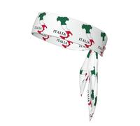 Fascia per capelli con mappa dell'Italia con stampa colorata, cravatta per karate ninja, fasce per il sudore atletiche, fascia per la testa per allenamento traspirante