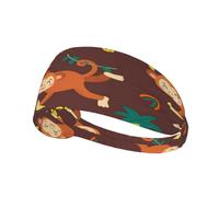 Fascia per capelli con motivo a banana e scimmia gialla in stile cartone animato, fascia elastica unisex, fascia traspirante per sport, corsa, yoga.