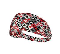 Fascia per capelli con motivo a rombi a scacchi, antiscivolo, mantiene il sudore lontano dagli occhi, per yoga, palestra, allenamento