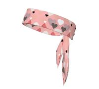 Fascia per capelli con motivo astratto con grafico d'amore, unisex, per giocare a palla, fitness e attività all'aperto