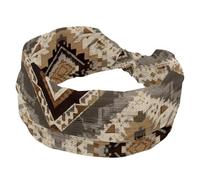 Fascia per capelli con motivo etnico orientale vintage, morbida, larga, per donne e ragazze, fascia elastica annodata per capelli, alla moda, sportiva, per allenamento, yoga, palestra, corsa