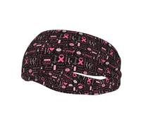Fascia per capelli con nastro rosa per la consapevolezza del cancro al seno, unisex, alla moda, assorbe il sudore, fascia decorativa per capelli, per corsa, yoga, palestra