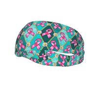 Fascia per capelli con nastro rosa per la consapevolezza del cancro al seno, unisex, alla moda, per sport, assorbe il sudore, fasce decorative per capelli, per corsa, yoga, palestra