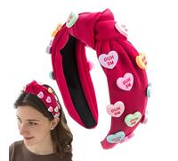 Fascia per capelli con nodo a cuore d'amore, fasce per capelli con nodo largo - Fascia per capelli annodata alla moda per il lavaggio del viso | Copricapo per il trucco, decorazioni stagionali con cuo