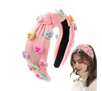 Fascia per capelli con nodo a cuore d'amore, fasce per capelli con nodo largo, Fascia per il lavaggio del viso con fascia per spa per San, Decori stagionali, impacchi per capelli con cuore d'amore pe