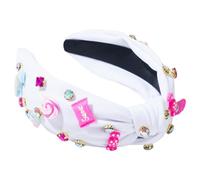 Fascia per capelli con nodo per ragazze, fasce per capelli annodate con lecca-lecca da donna,Cerchietto per capelli con nodo impreziosito da strass | per capelli con ciondoli lecca-lecca, fa