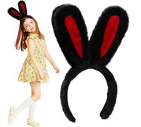 Fascia per capelli con orecchie da coniglio, fascia per capelli con orecchie da coniglio pasquale, copricapo in peluche per costume da peloso, dimensioni 25 cm, larghezza 12 cm, di des