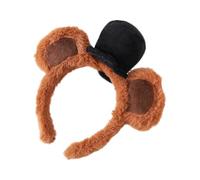 Fascia per Capelli con Orecchie da Orso Copricapo Trucco Marrone Adorabile