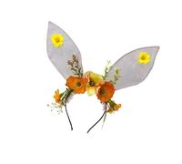 Fascia per capelli con orecchie di animale in rete traspirante, accessorio per capelli comodo per feste di Pasqua, feste di Pasqua, Giallo, Taglia unica