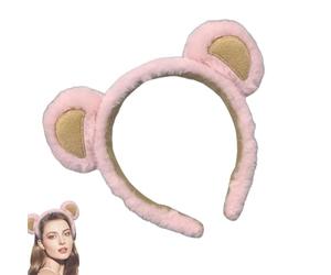 Fascia per capelli con orecchie di orso, graziosa fascia per capelli con orecchie di orso, morbida e accogliente, pelosa per le donne, calda ed elegante per le stagioni fredde, perfetta per