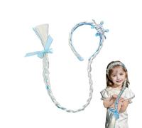 Fascia per Capelli con Parrucca da Principessa,Coda di Cavallo Blu e Tiara a Fiocco di Neve Cerchietto Principessa con Treccia Accessori per Capelli per Feste e Cosplay