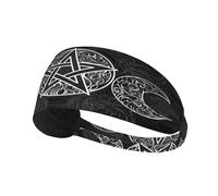 Fascia per capelli con pentacolo Wicca e dea della triplice luna, fascia elastica unisex, fascia traspirante per sport, corsa, yoga.