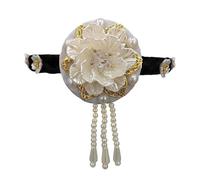 Fascia per capelli con perle floreali in stile coreano Comodo elegante accessorio per copricapo Hanbok per festival e celebrazioni Accessori per capelli fatti a mano