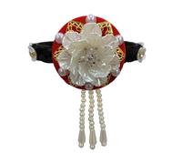 Fascia per capelli con perle floreali in stile coreano Comodo elegante accessorio per copricapo Hanbok per festival e celebrazioni Accessori per capelli fatti a mano