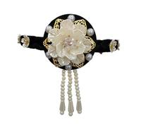 Fascia per capelli con perle floreali in stile coreano Comodo elegante accessorio per copricapo Hanbok per festival e celebrazioni Accessori per capelli fatti a mano