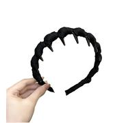 Fascia per capelli con pettine per capelli a forma di U, elegante, intrecciata, ondulata, antiscivolo, da donna (S1 nero, taglia unica)