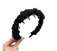 Fascia per capelli con pettine per capelli a forma di U, elegante, intrecciata, ondulata, antiscivolo, da donna (S2 nero, taglia unica)