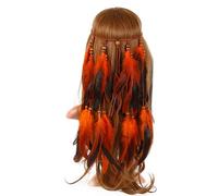 Fascia per capelli con piume di Boemia, da donna, hippie bohémien, fascia per capelli, per capelli indiani, per donne, festival, carnevale