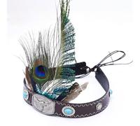 Fascia per capelli con piume etniche indiane tribù con design per donne e ragazze, accessori alla moda per festival musicali, elegante ornamento per capelli
