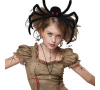 Fascia per capelli con ragno, fascia per Halloween con ragno spaventato, con gambe regolabili, per Halloween, Comic-Con, ballo mascherato (nero, taglia unica)