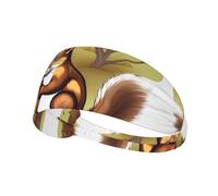 Fascia per capelli con scoiattolo che mangia le noci per sport all'aria aperta, assorbe il sudore, fitness, sport, yoga, ciclismo, fascia elastica per lo sport,