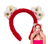 Fascia Per Capelli Con Serpente Rosso - Adorabile Fascia Per Capelli In Peluche Con Serpente Rosso, Copricapo Confortevole E Per Il Festival Di Primavera | Fascia Perfetta Per Il Capodanno Cine