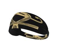 Fascia per capelli con simbolo degli dei egizi Ankh rosso e verde, fascia elastica unisex, fascia traspirante per sport, corsa, yoga.